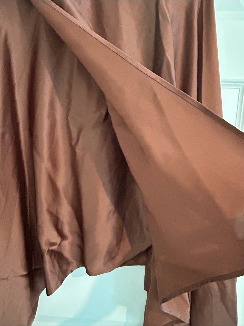 Sies Marjan Satin Draped Top Assymetrical Chocolate Brown Size 8 - Picture 11 of 13